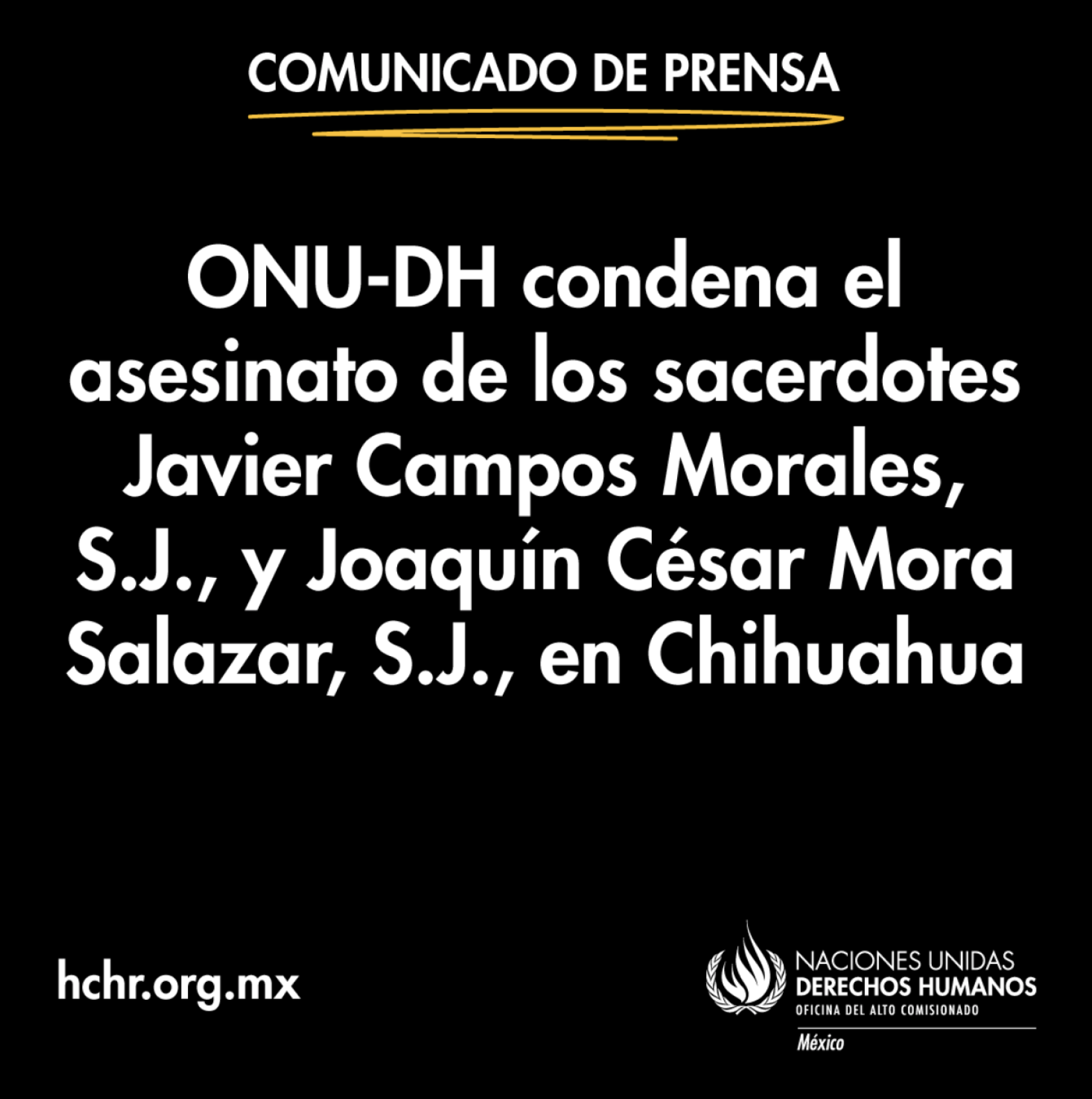 Onu Dh Condena El Asesinato De Los Sacerdotes Javier Campos Morales Sj Y Joaquín César Mora 